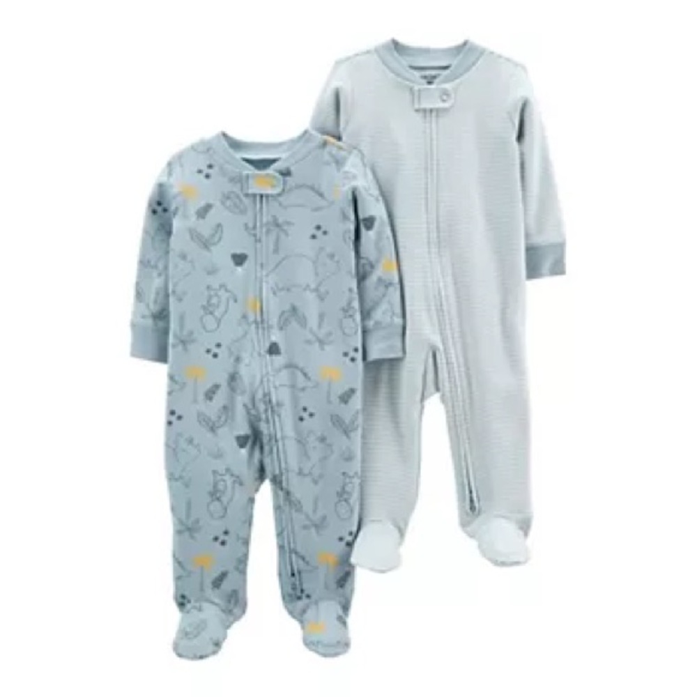 NWT Baby Carter's 2-Pack Cotton Zip-Up Sleep & Plays - 9M
